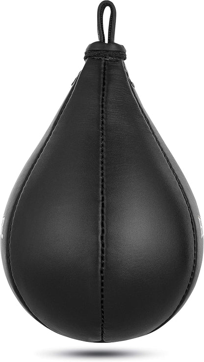 Hunter Leather Speed Bag with Hanging Swivel - Boxing Training Bag for Speed & Accuracy