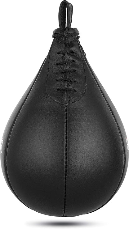 Hunter Leather Speed Bag with Hanging Swivel - Boxing Training Bag for Speed & Accuracy